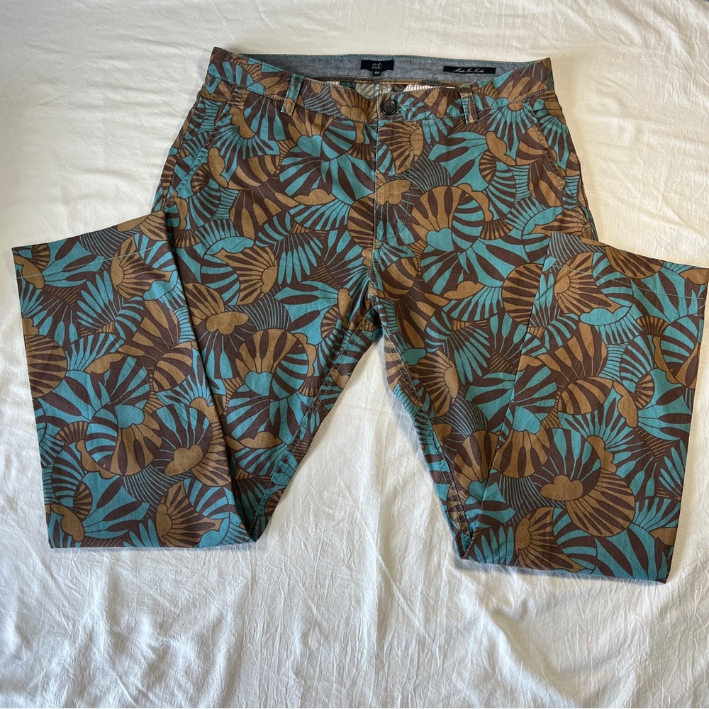 Unisex Craft Mrkt Pants 32 Art Deco Teal/Browns NWOT Boho, Hippie, Festival